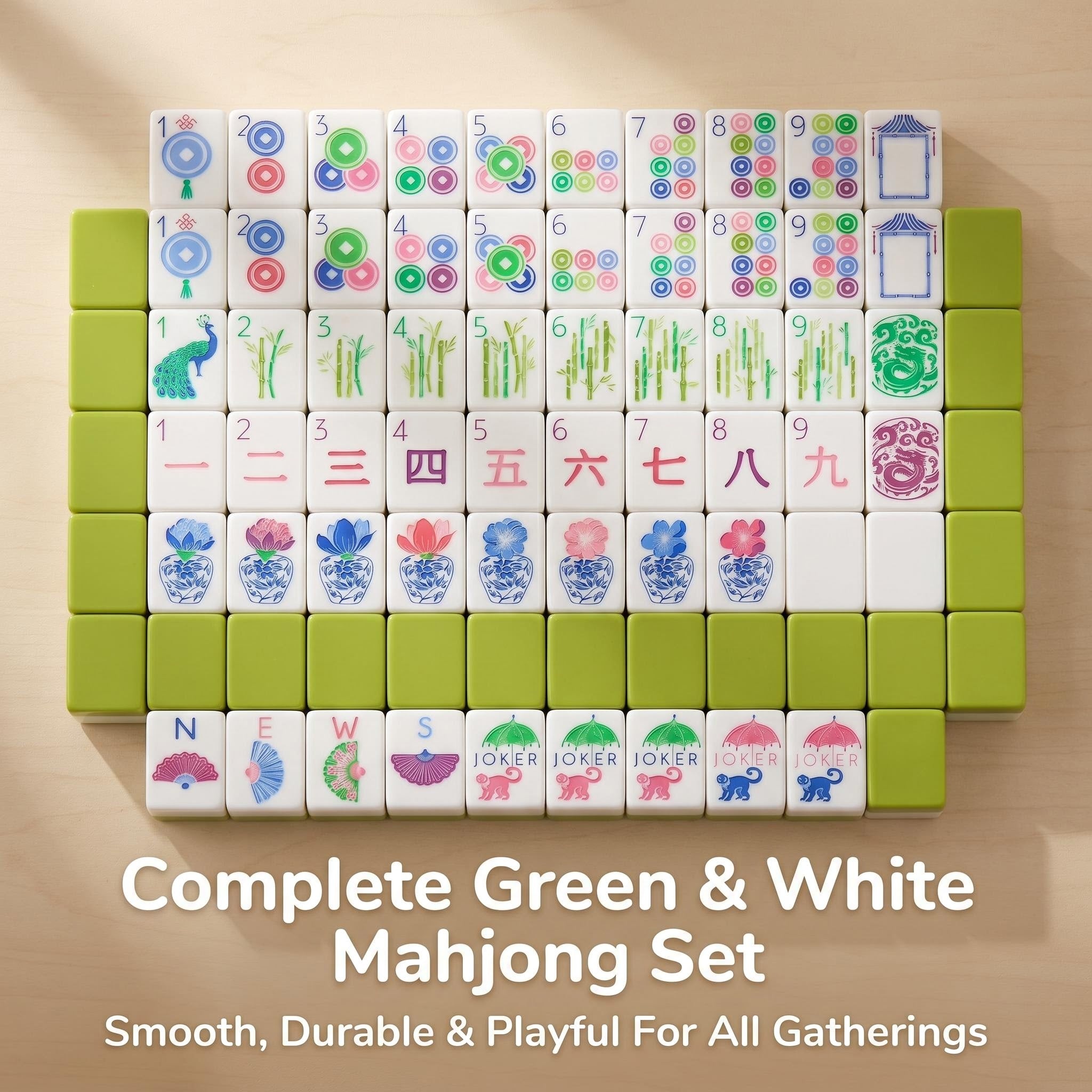 Bloom™ Apple Green Mahjong Set