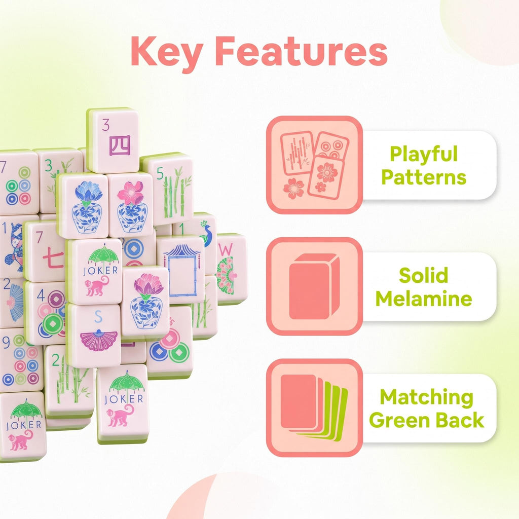 Bloom™ Apple Green Mahjong Set
