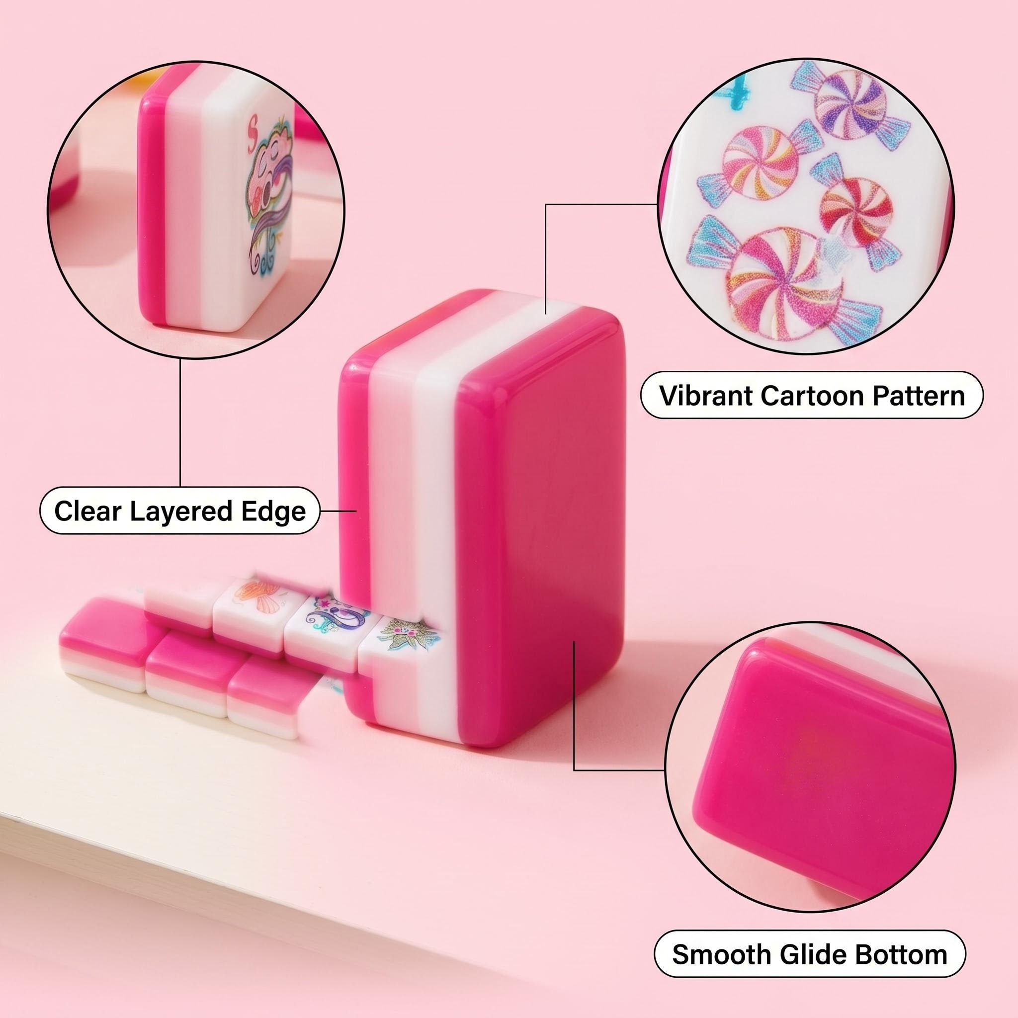 Sweet Mahjong™ Candy Pink Edition – Premium Mahjong Set for Family & Friends