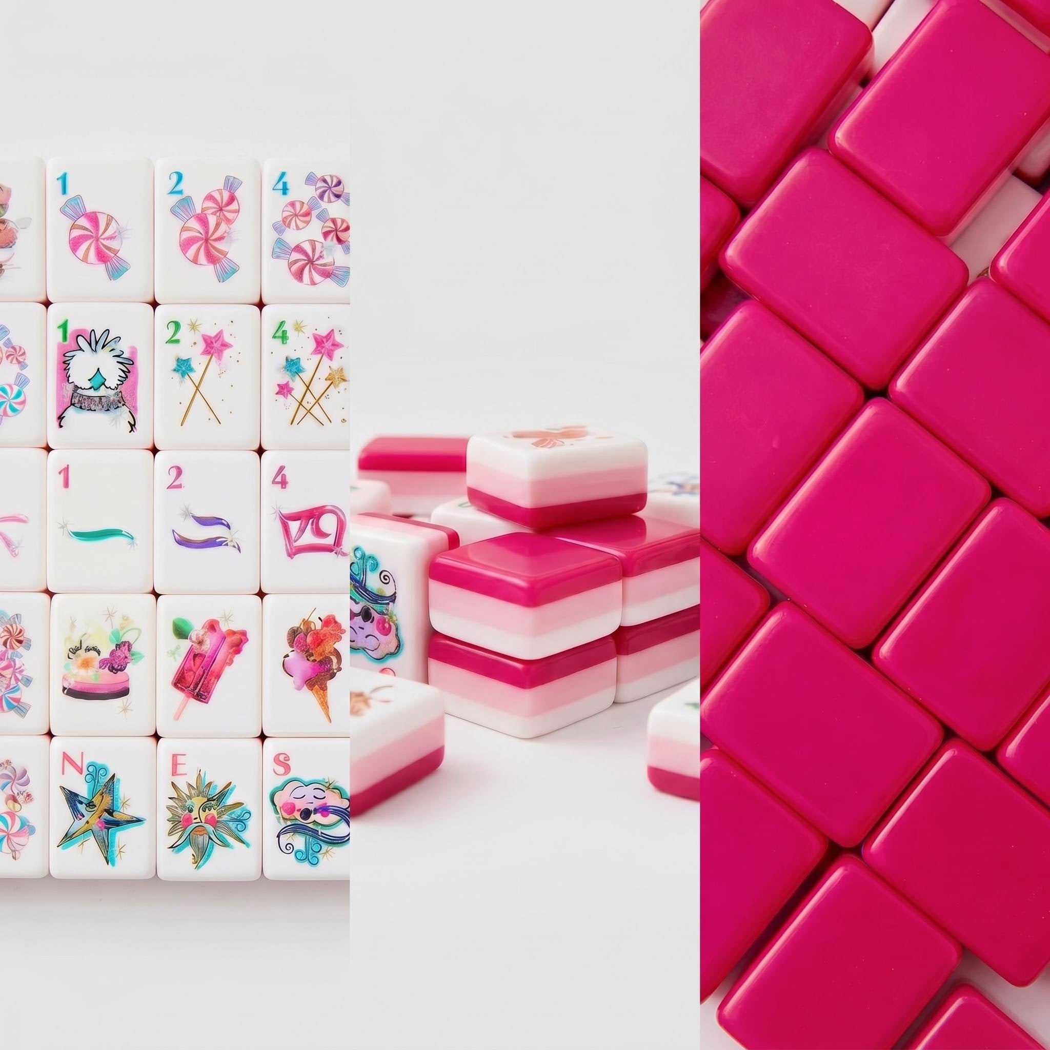 Sweet Mahjong™ Candy Pink Edition – Premium Mahjong Set for Family & Friends