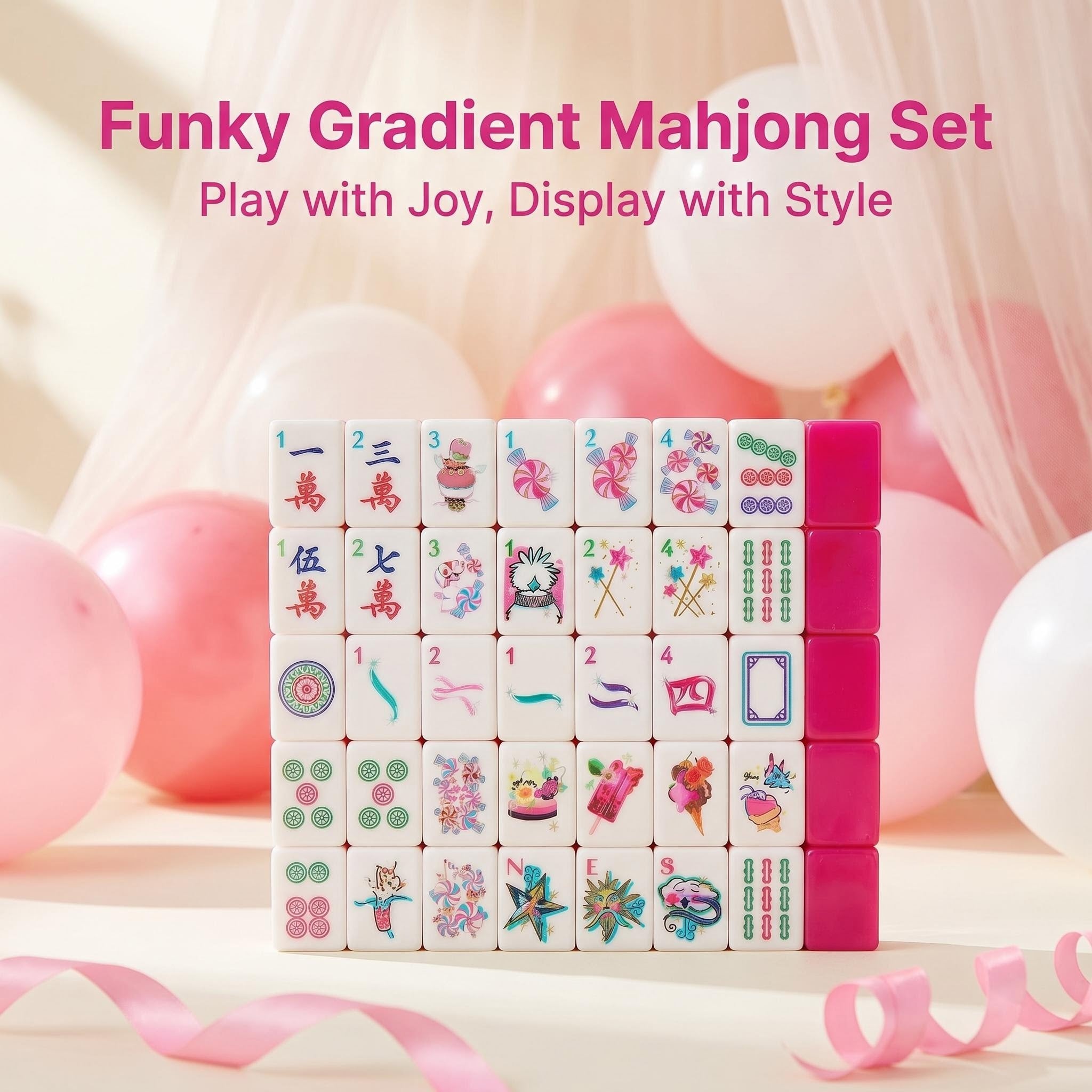 Sweet Mahjong™ Candy Pink Edition – Premium Mahjong Set for Family & Friends