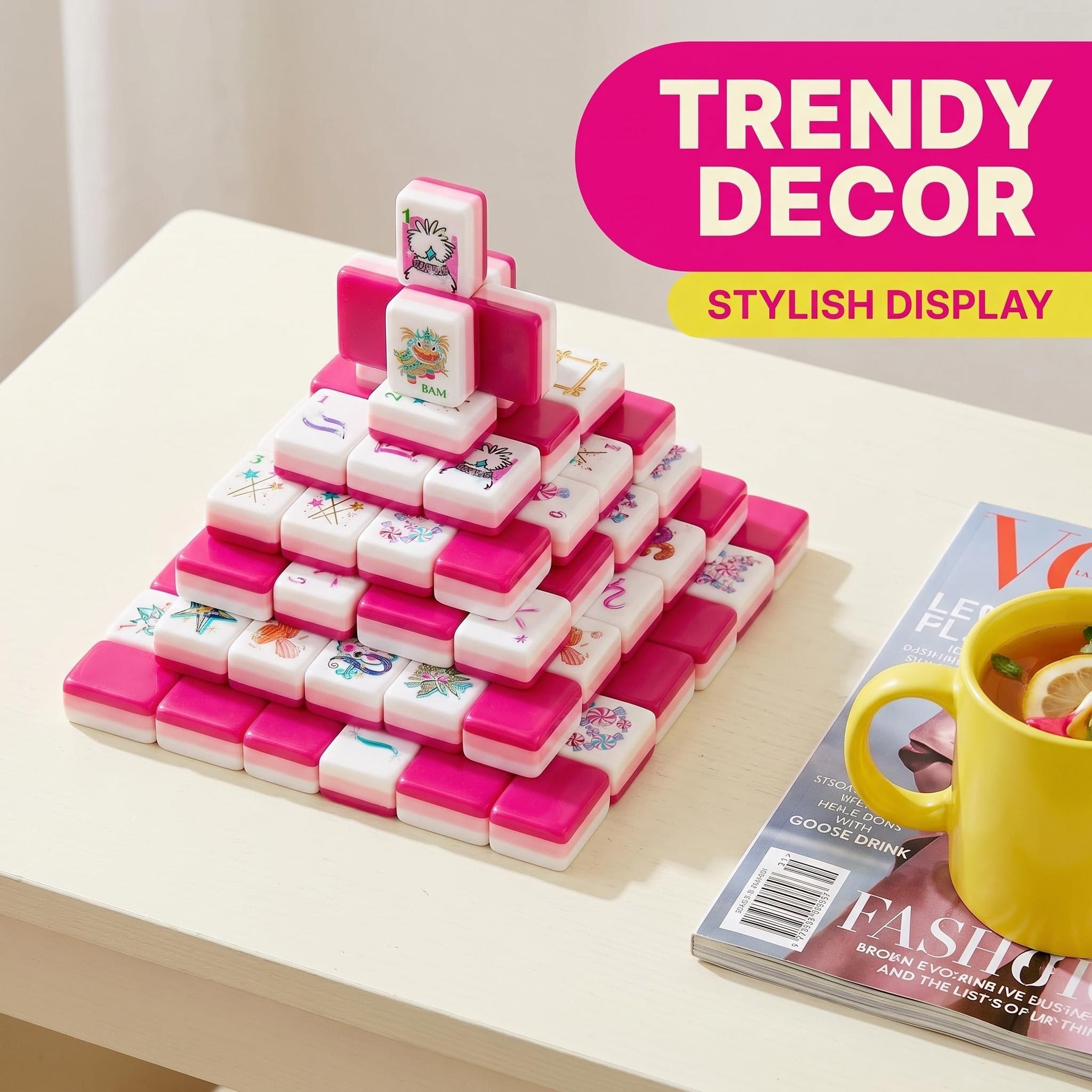 Sweet Mahjong™ Candy Pink Edition – Premium Mahjong Set for Family & Friends