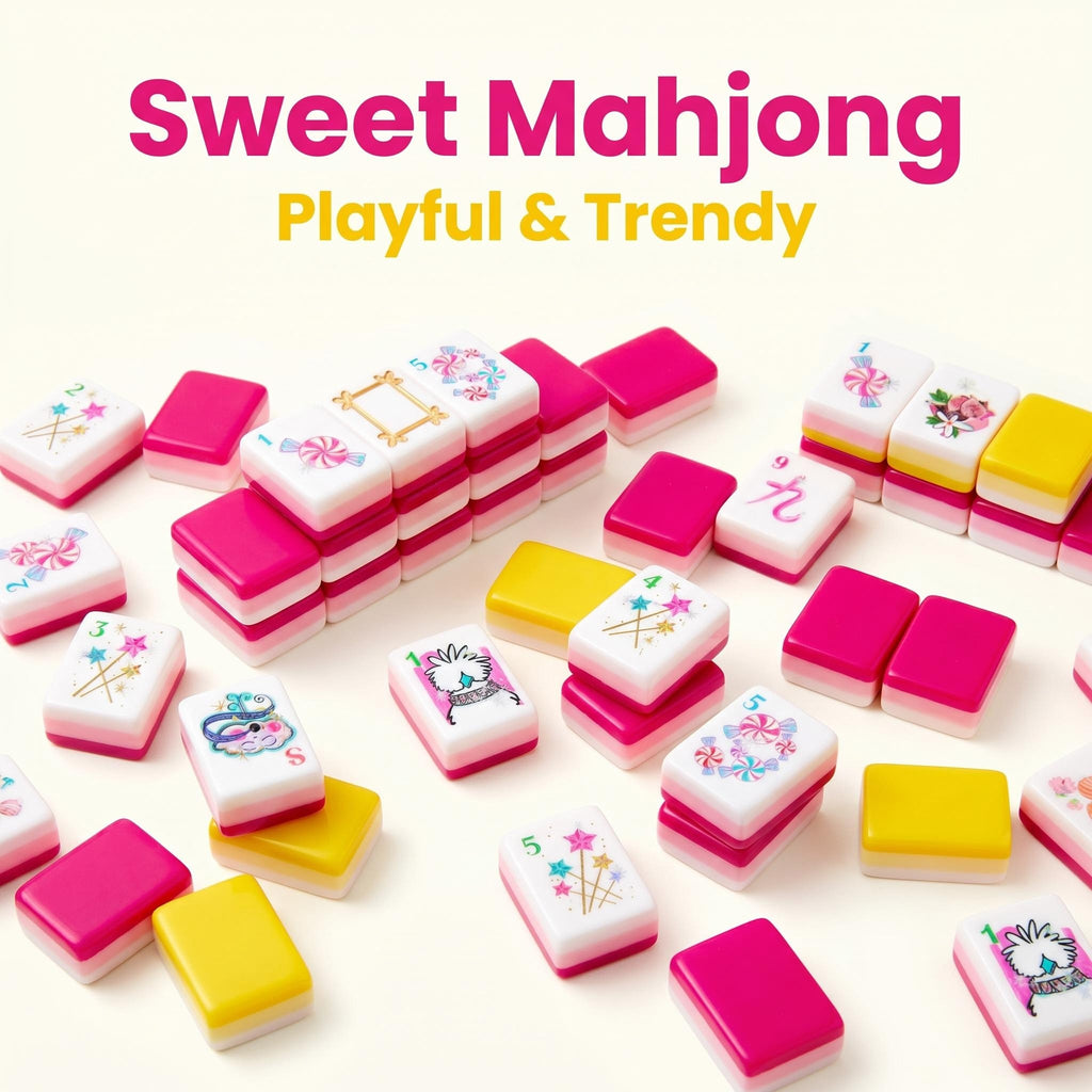 Sweet Mahjong™ Candy Pink Edition – Premium Mahjong Set for Family & Friends