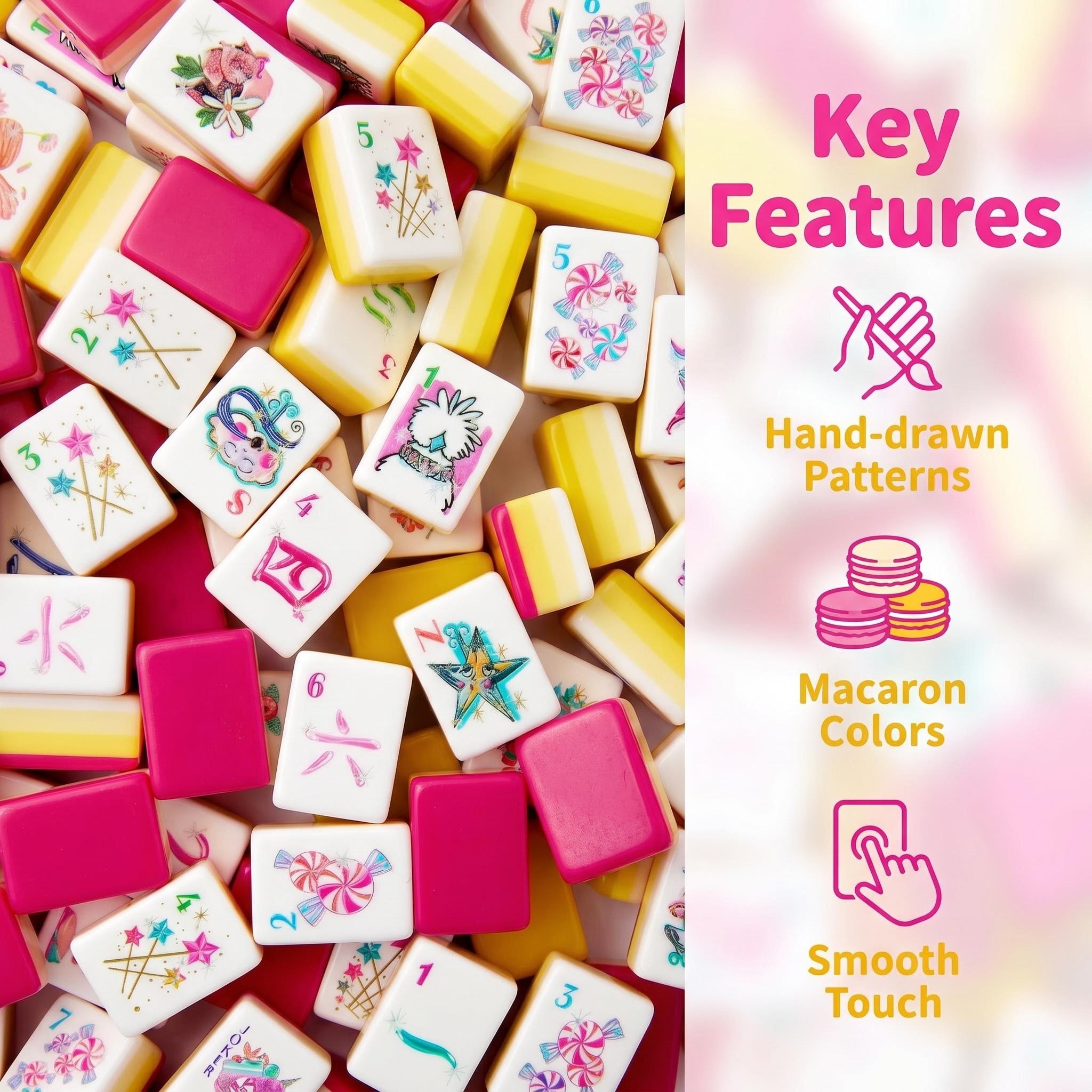 Sweet Mahjong™ Candy Pink Edition – Premium Mahjong Set for Family & Friends