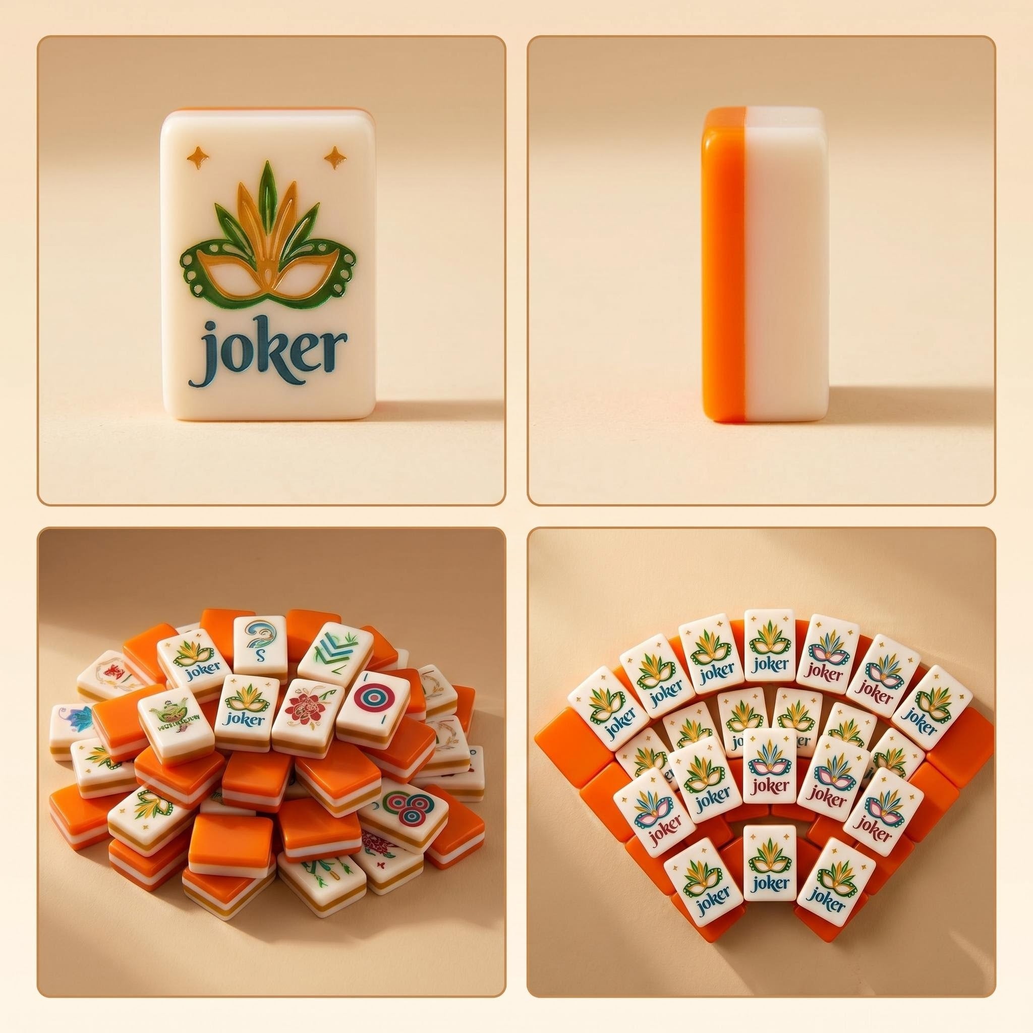 Vibrant Orange American Mahjong Set – Premium Tiles for Game Nights & Gatherings