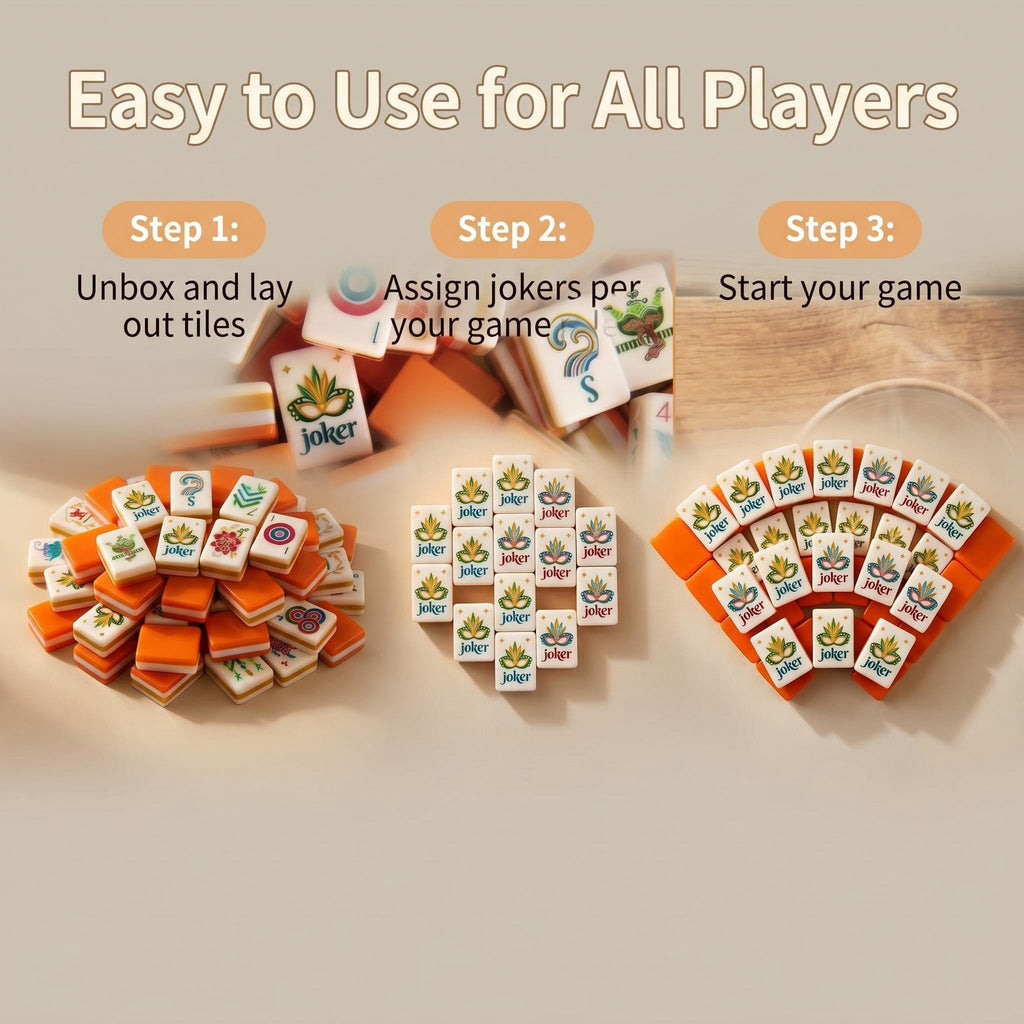 Vibrant Orange American Mahjong Set – Premium Tiles for Game Nights & Gatherings