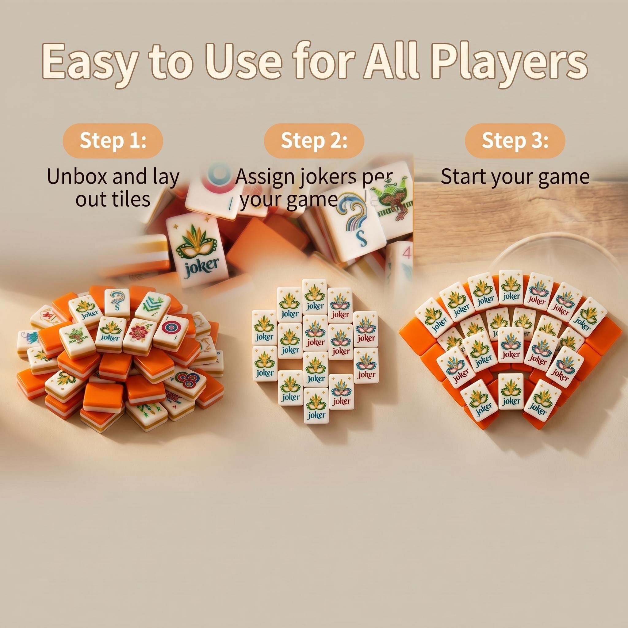 Vibrant Orange American Mahjong Set – Premium Tiles for Game Nights & Gatherings