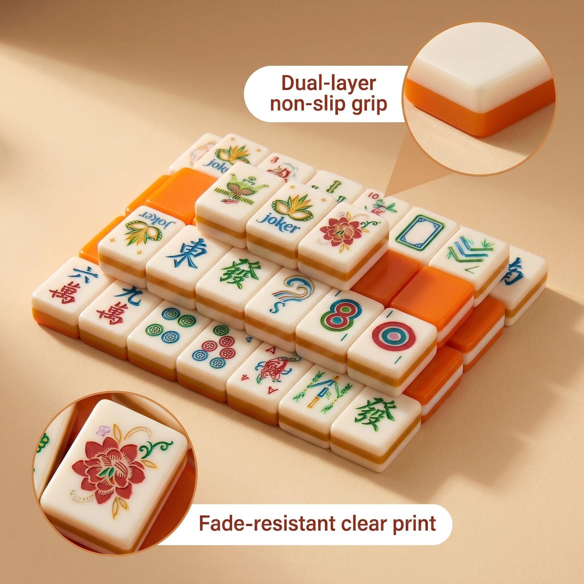 Vibrant Orange American Mahjong Set – Premium Tiles for Game Nights & Gatherings
