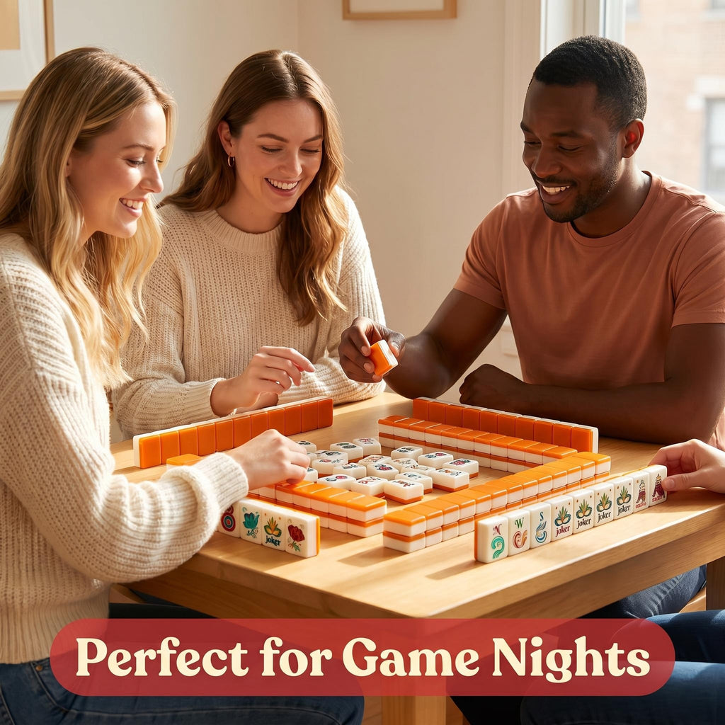 Vibrant Orange American Mahjong Set – Premium Tiles for Game Nights & Gatherings