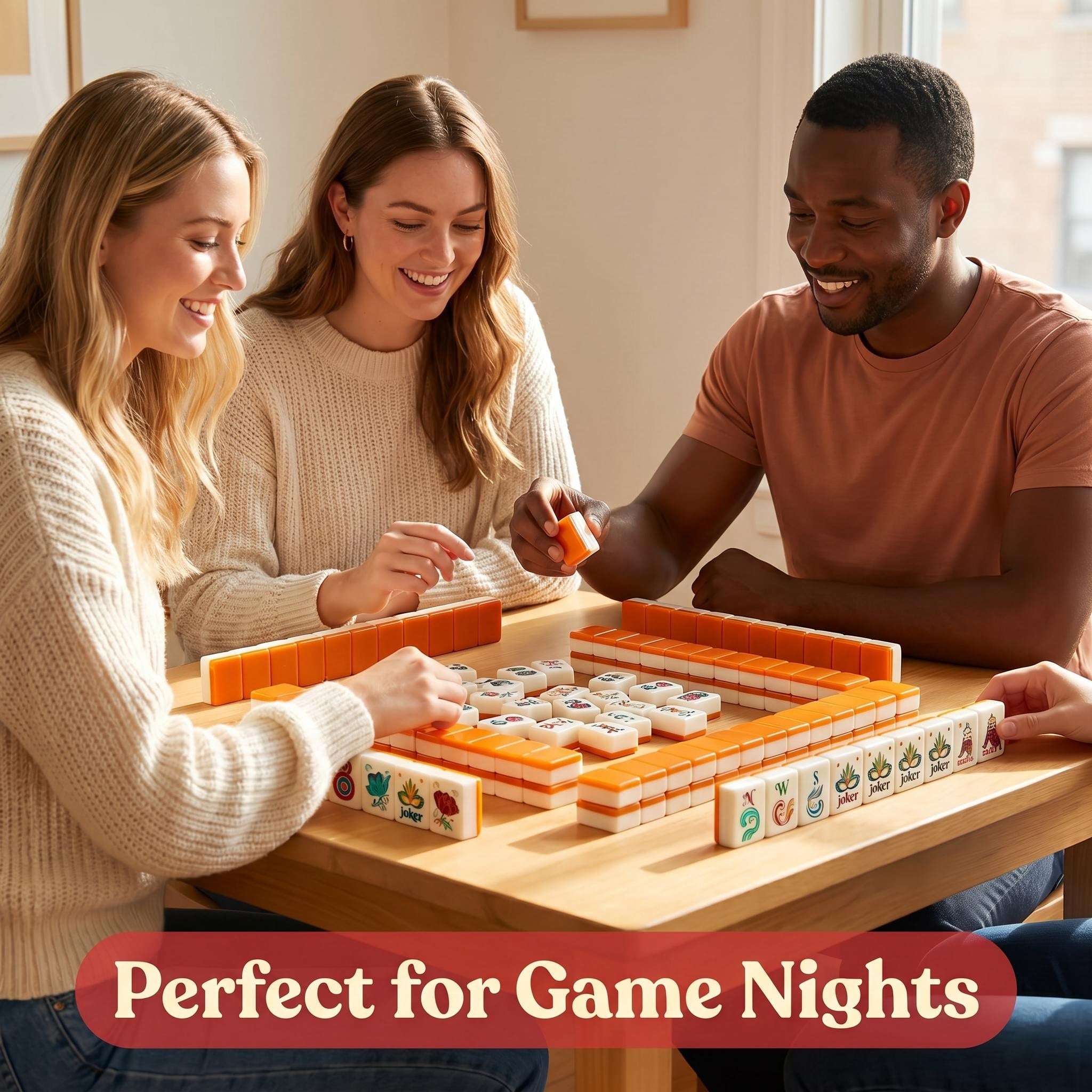 Vibrant Orange American Mahjong Set – Premium Tiles for Game Nights & Gatherings