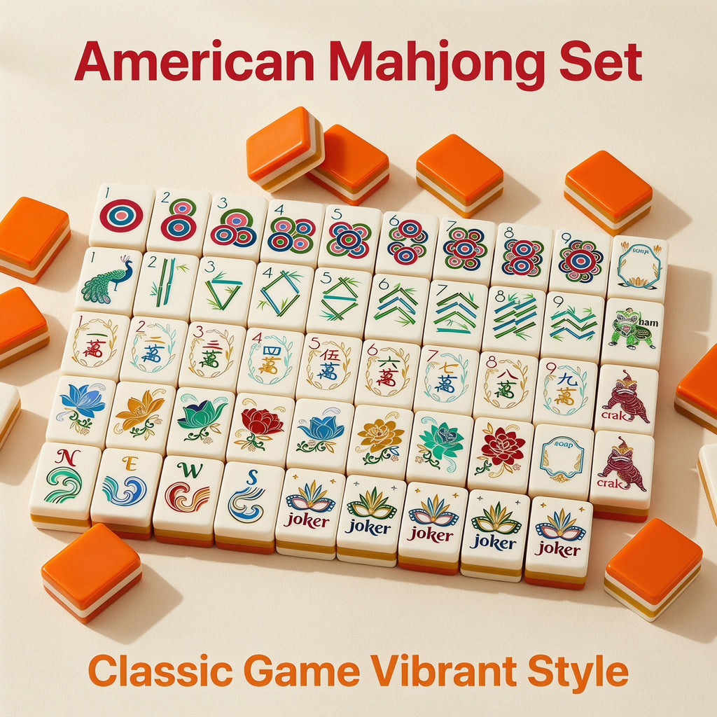 Vibrant Orange American Mahjong Set – Premium Tiles for Game Nights & Gatherings