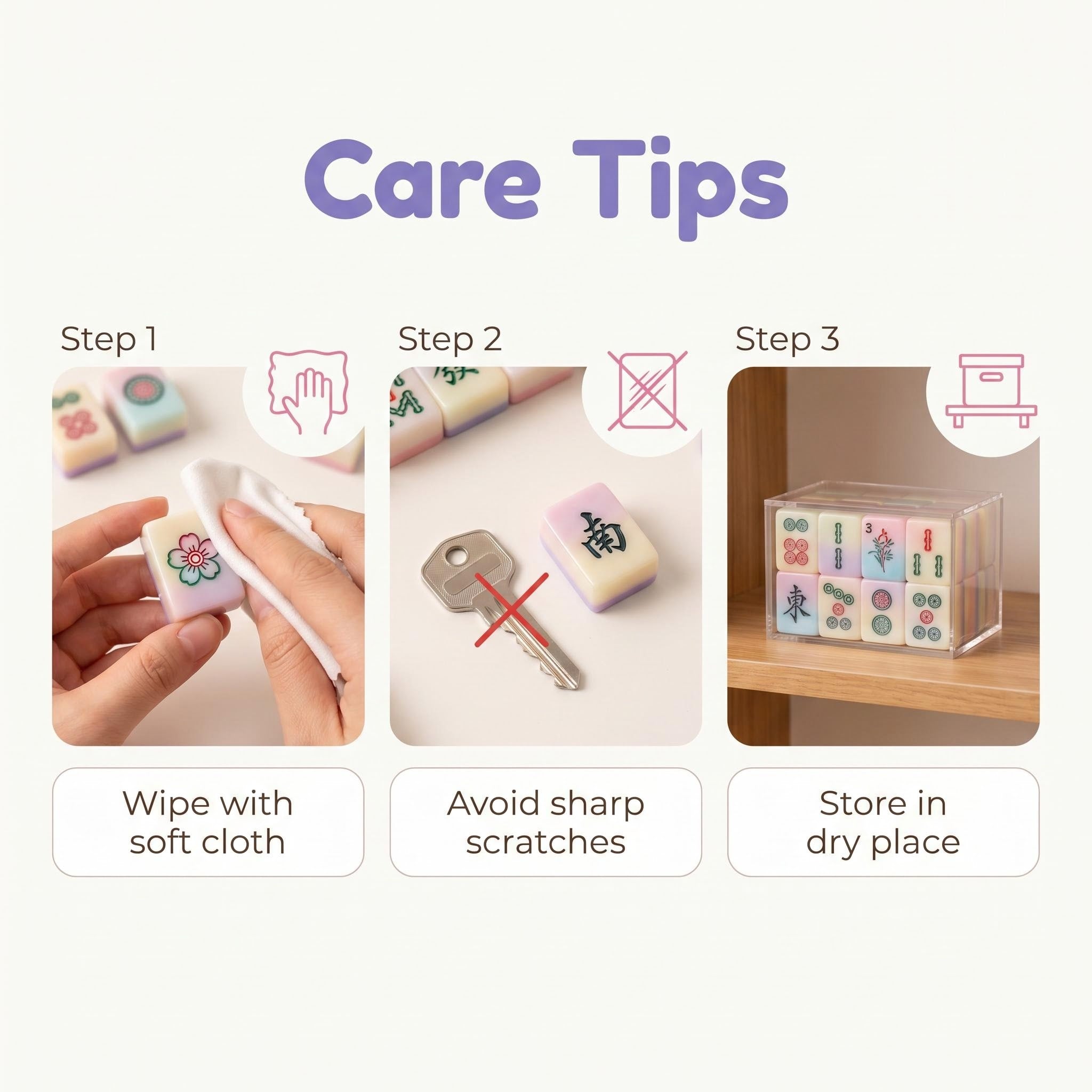 Artisan Purple Gradient Mahjong Set – Luxury Handcrafted Travel Tile Collection