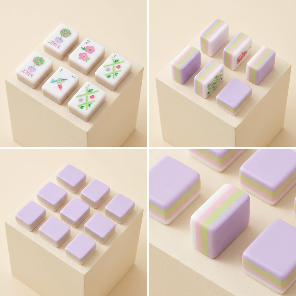Artisan Purple Gradient Mahjong Set – Luxury Handcrafted Travel Tile Collection