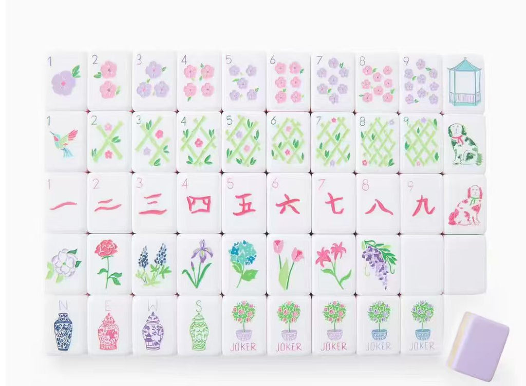 Artisan Purple Gradient Mahjong Set – Luxury Handcrafted Travel Tile Collection