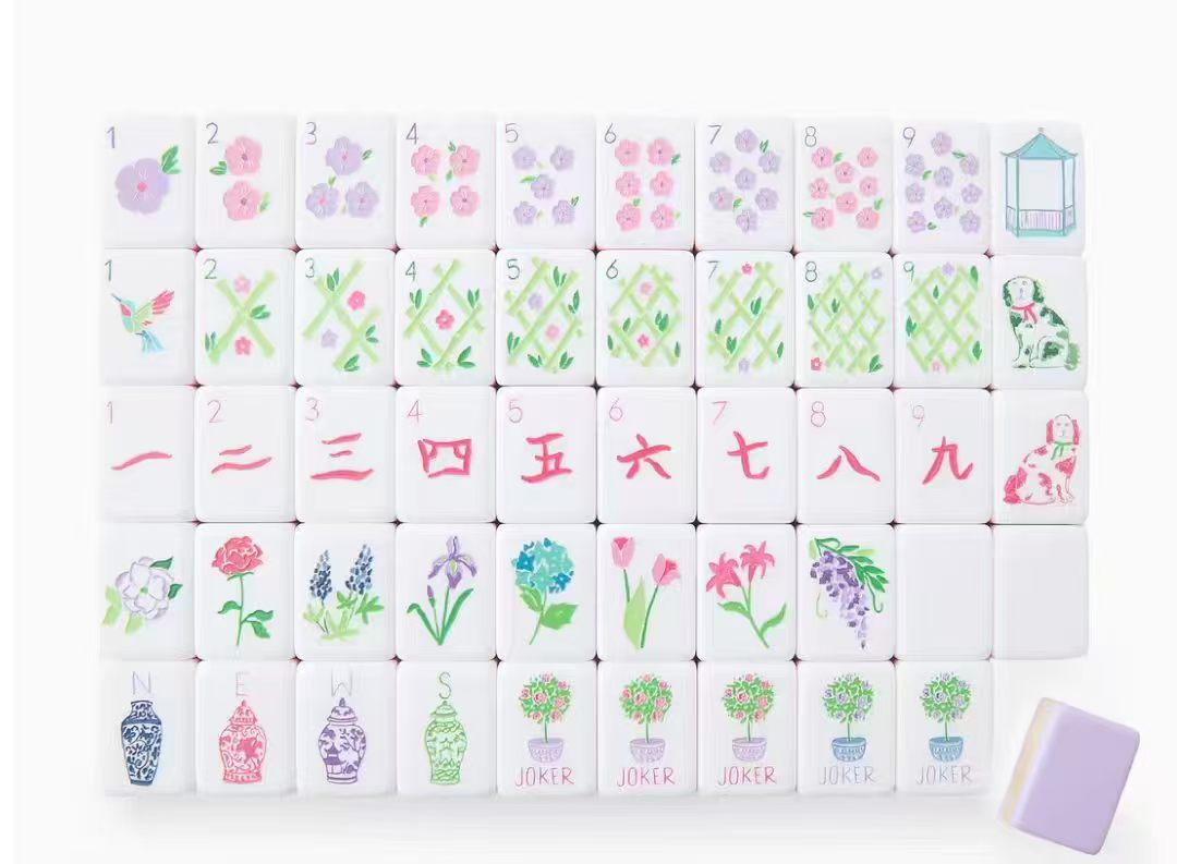 Artisan Purple Gradient Mahjong Set – Luxury Handcrafted Travel Tile Collection