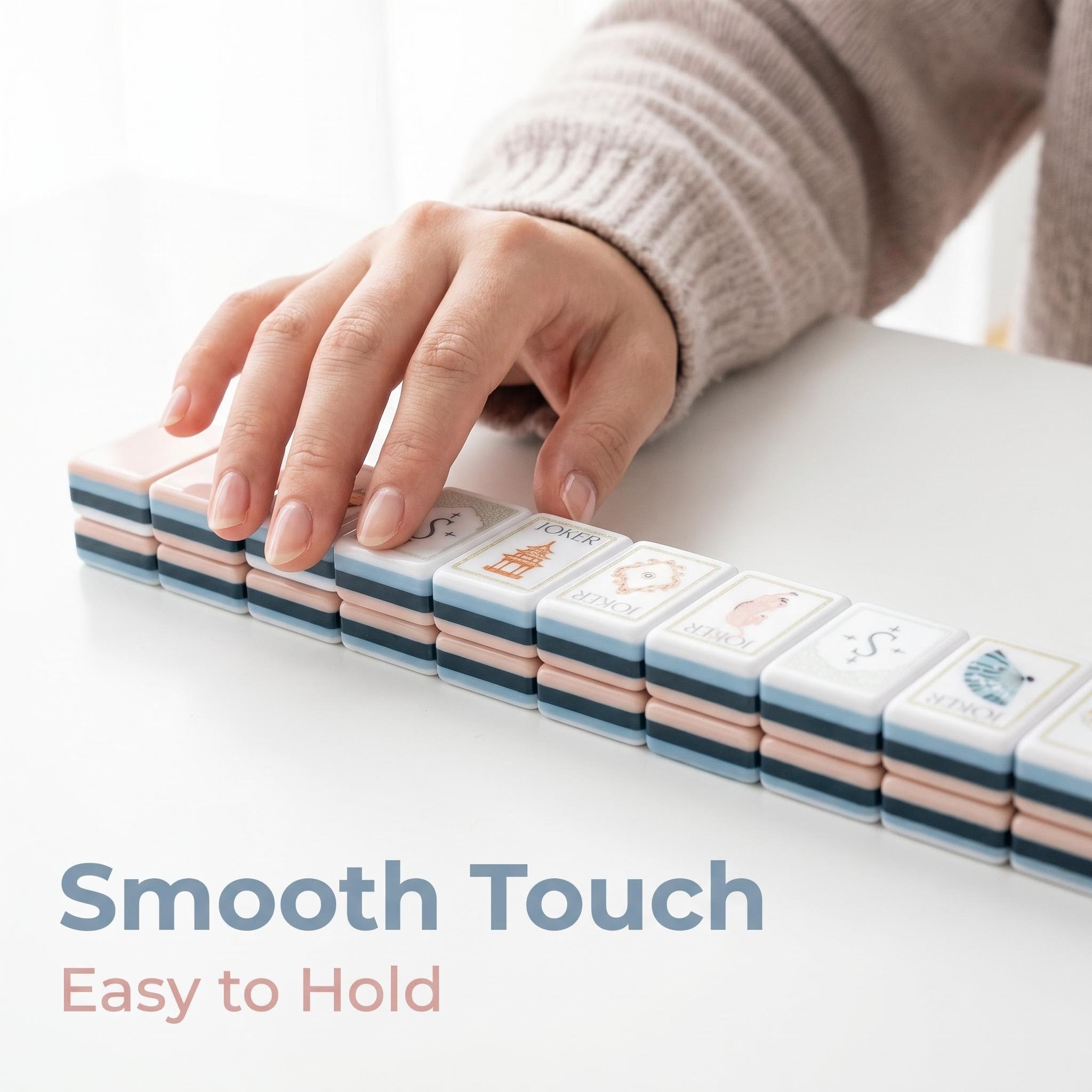 SweetJoker™ Rosé Cream Mahjong Set – Premium Designer Tiles Inspired by Soft Vintage Tones