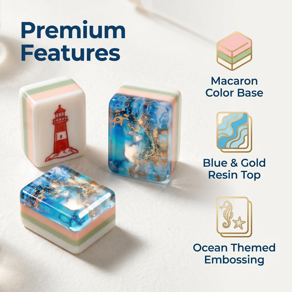 SweetJoker™ Neptune Royale Mahjong Set – Premium Ocean-Inspired Mahjong for Elegant Gatherings