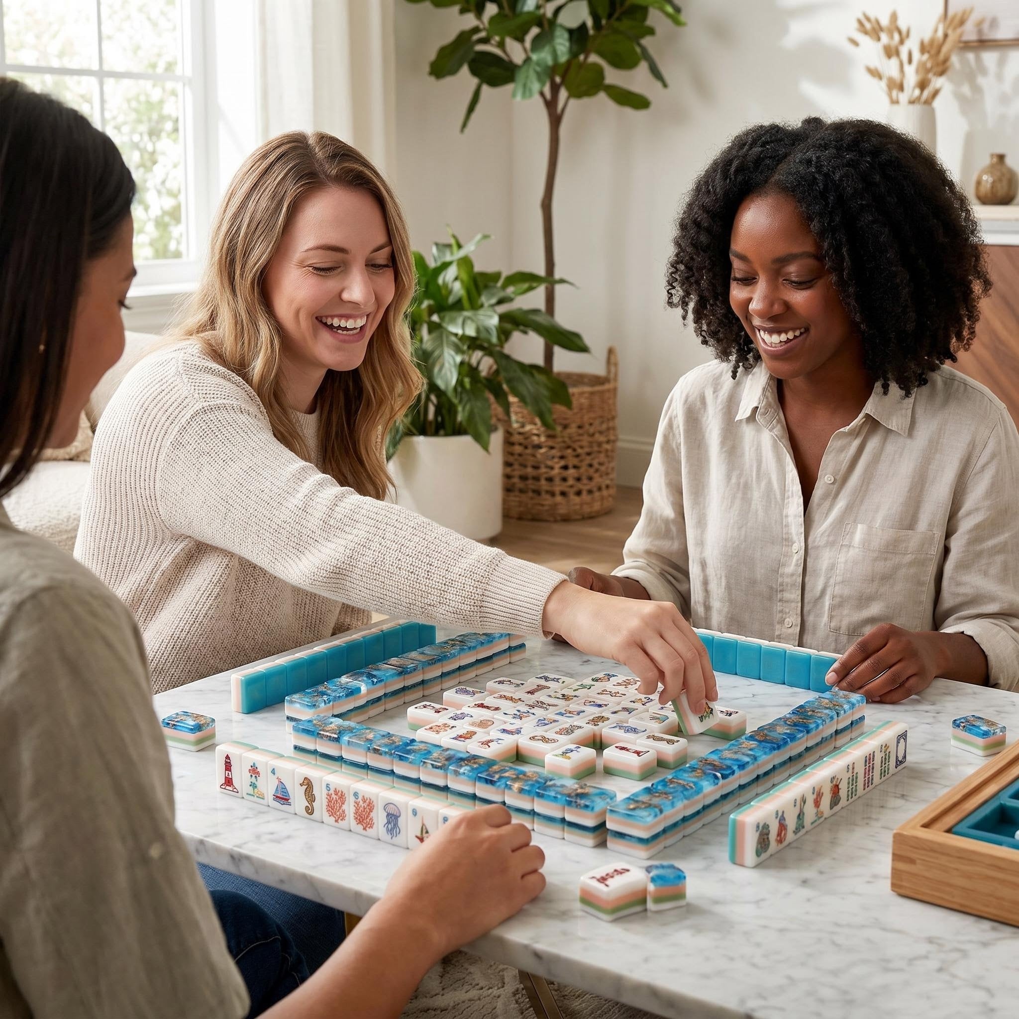 SweetJoker™ Neptune Royale Mahjong Set – Premium Ocean-Inspired Mahjong for Elegant Gatherings
