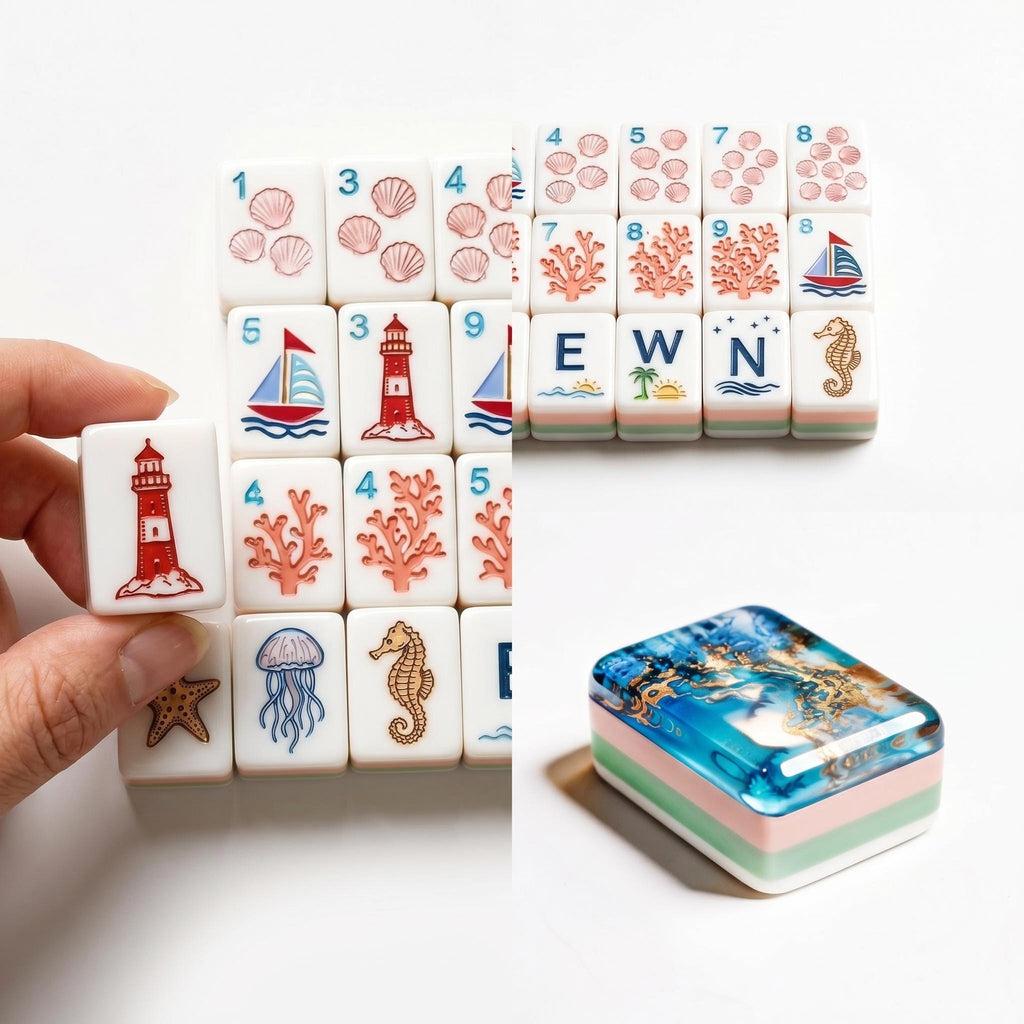 SweetJoker™ Neptune Royale Mahjong Set – Premium Ocean-Inspired Mahjong for Elegant Gatherings