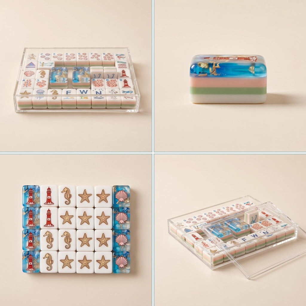 SweetJoker™ Neptune Royale Mahjong Set – Premium Ocean-Inspired Mahjong for Elegant Gatherings
