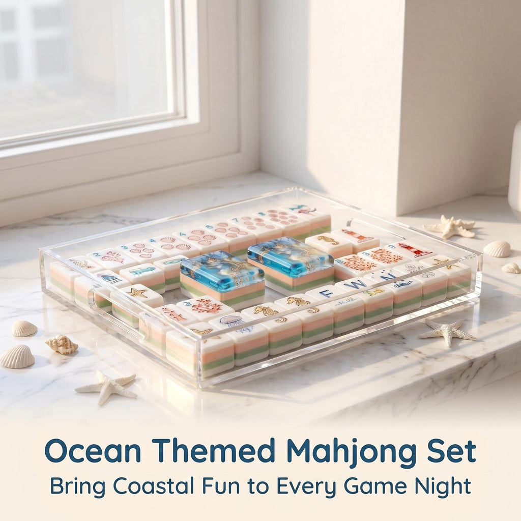 SweetJoker™ Neptune Royale Mahjong Set – Premium Ocean-Inspired Mahjong for Elegant Gatherings