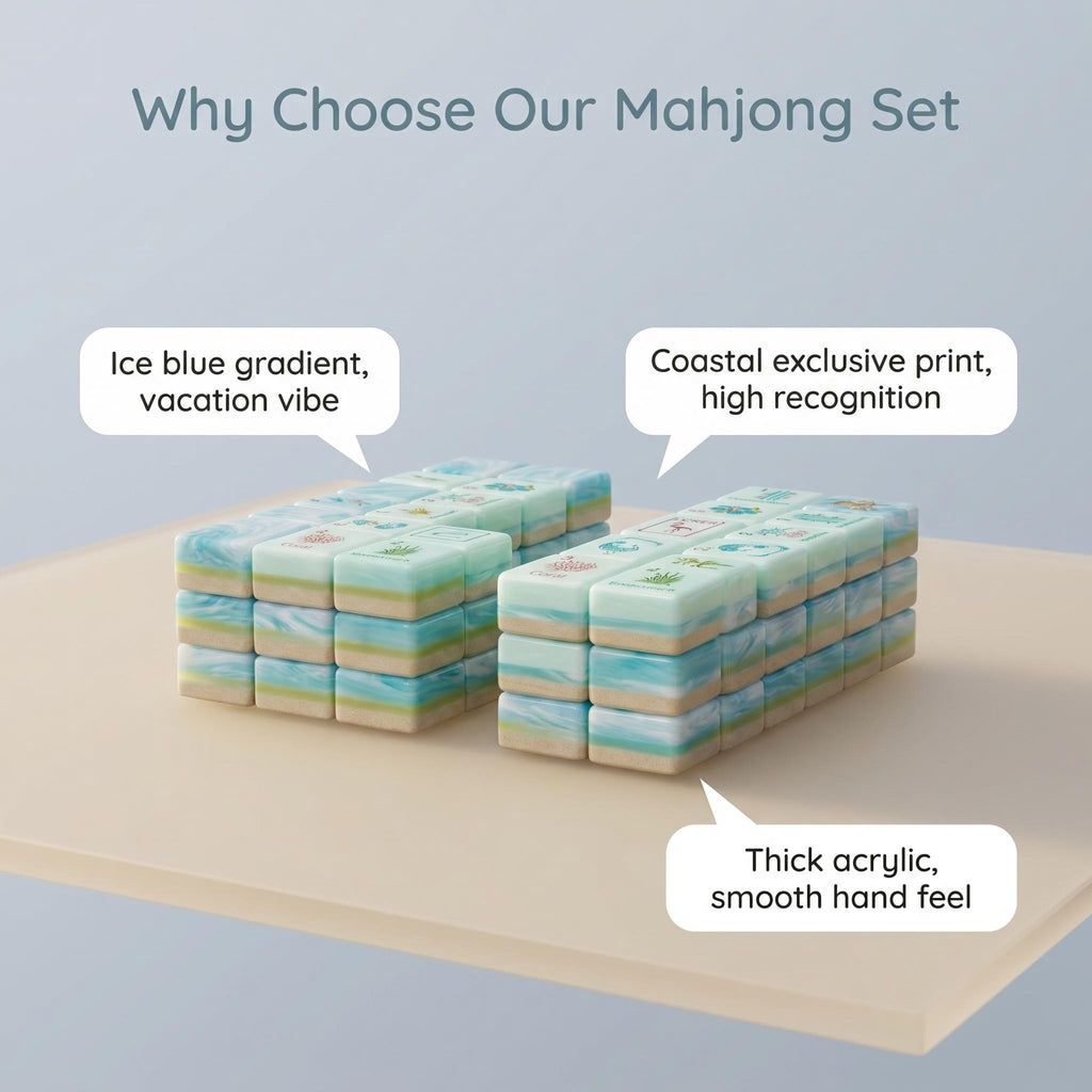 SweetJoker™ Coastal Shell Mahjong Set – Premium Designer Tiles Inspired by Ocean Elegance