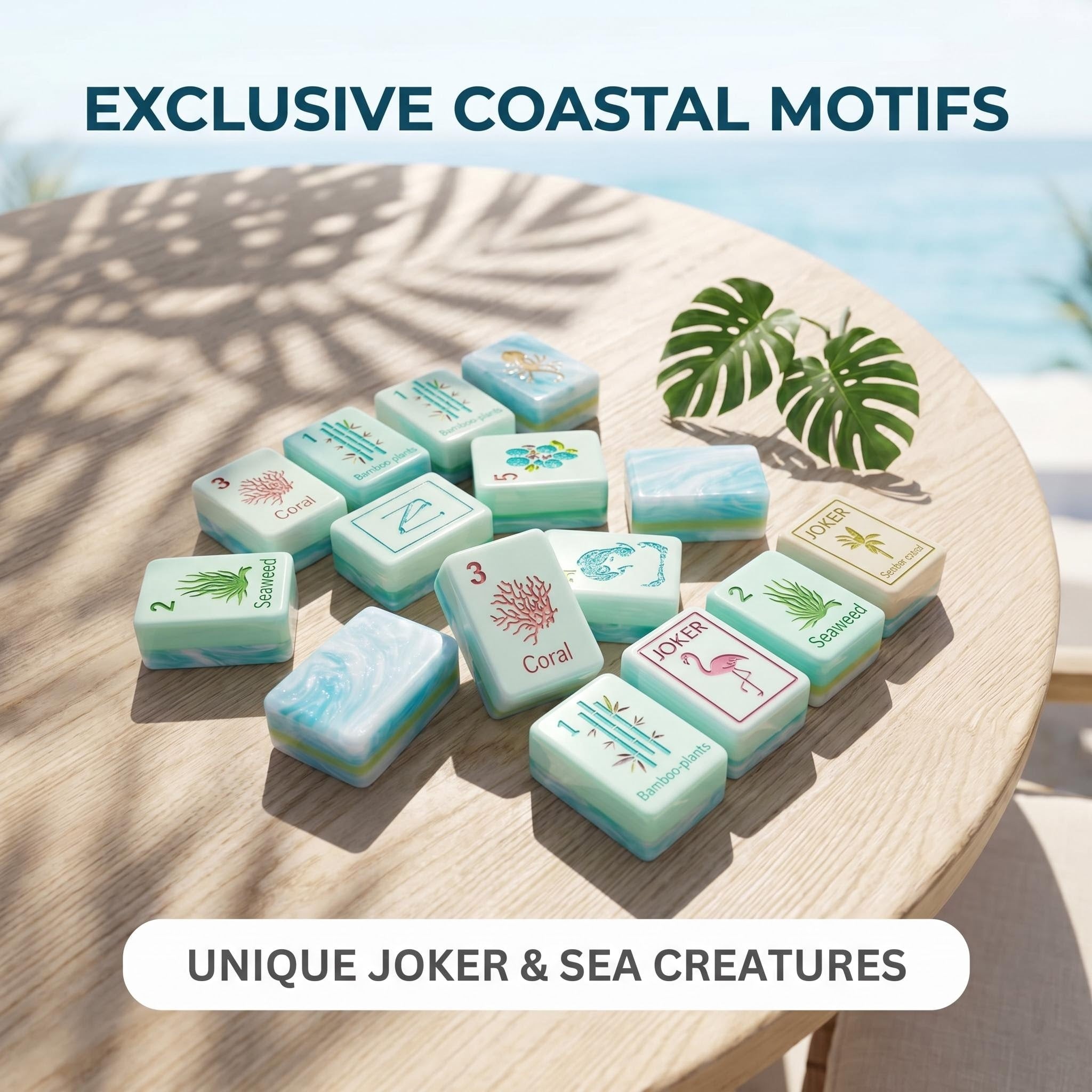 SweetJoker™ Coastal Shell Mahjong Set – Premium Designer Tiles Inspired by Ocean Elegance