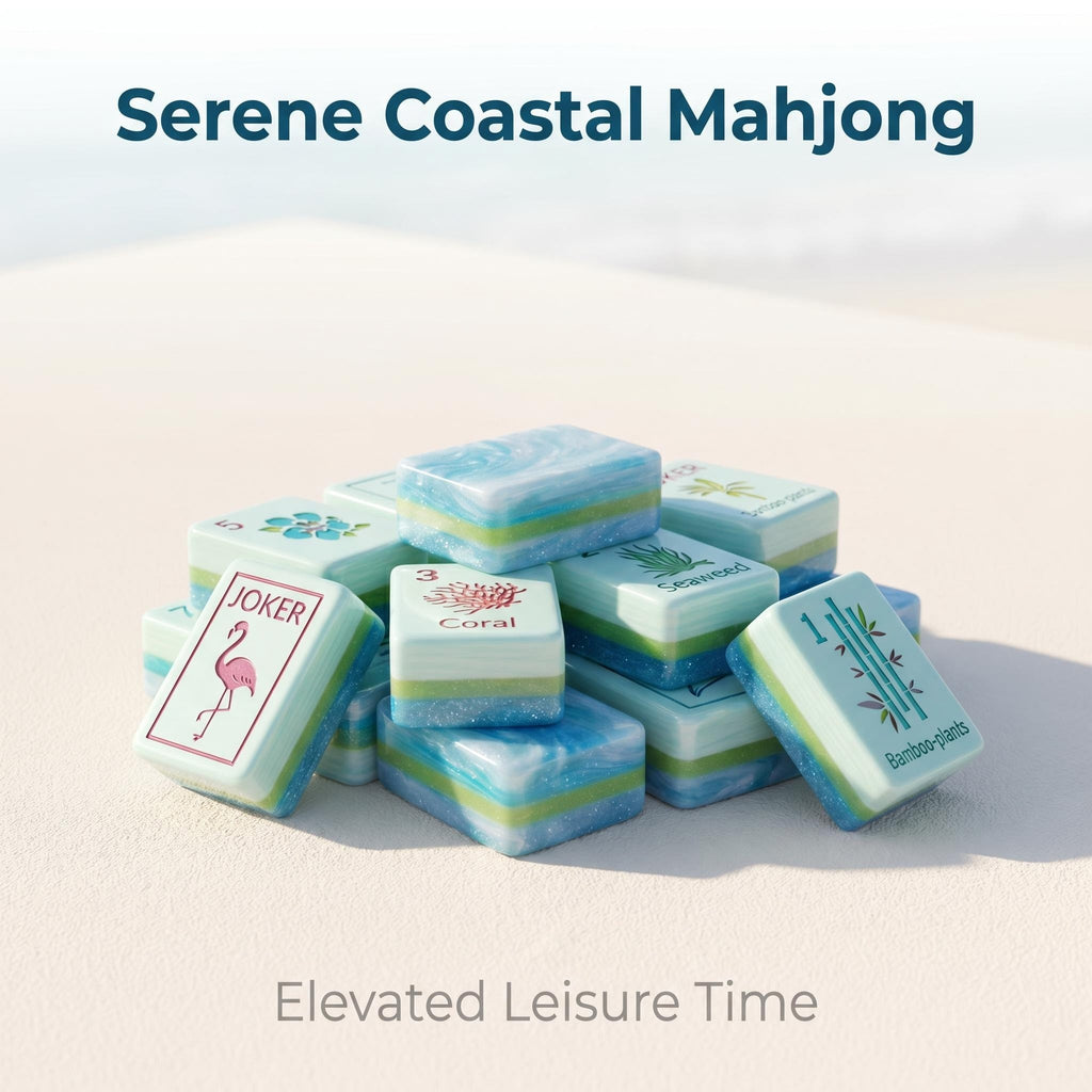 SweetJoker™ Coastal Shell Mahjong Set – Premium Designer Tiles Inspired by Ocean Elegance