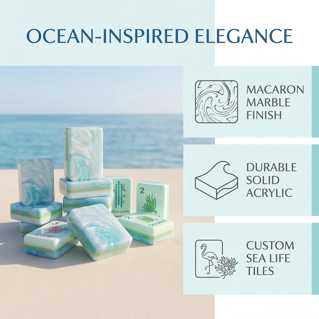 SweetJoker™ Coastal Shell Mahjong Set – Premium Designer Tiles Inspired by Ocean Elegance