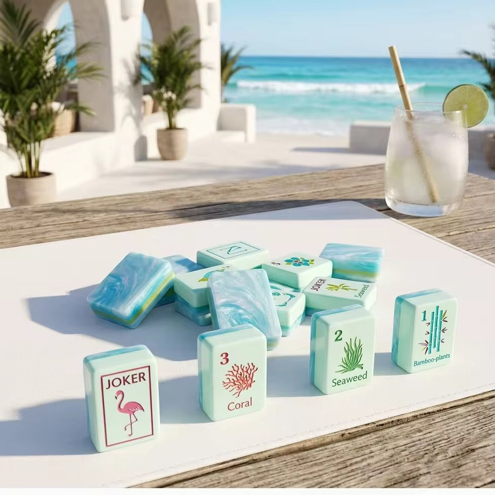 SweetJoker™ Coastal Shell Mahjong Set – Premium Designer Tiles Inspired by Ocean Elegance