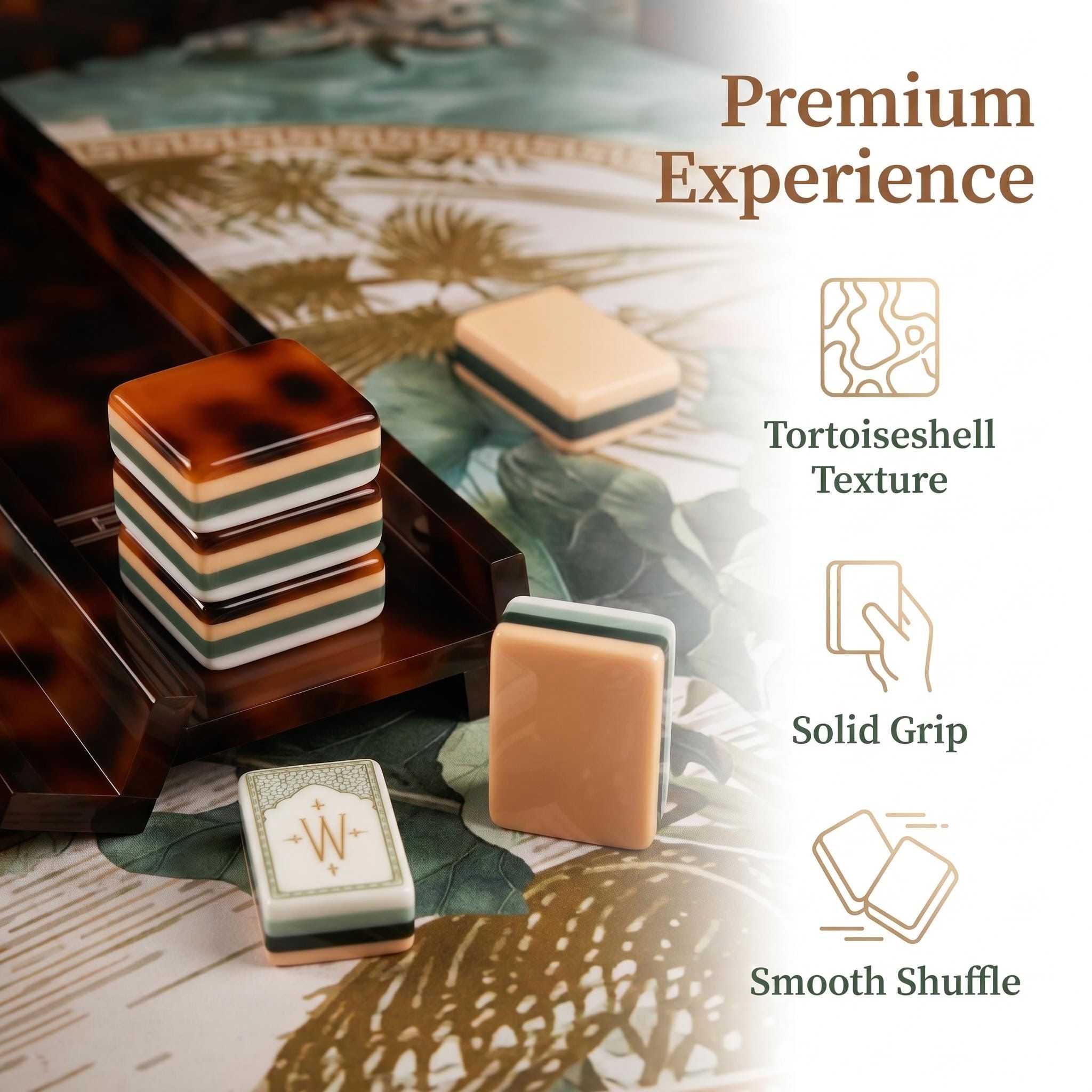 SweetJoker™ Tortoiseshell Luxe Mahjong Set – Premium Designer Tiles Inspired by Classic Luxury