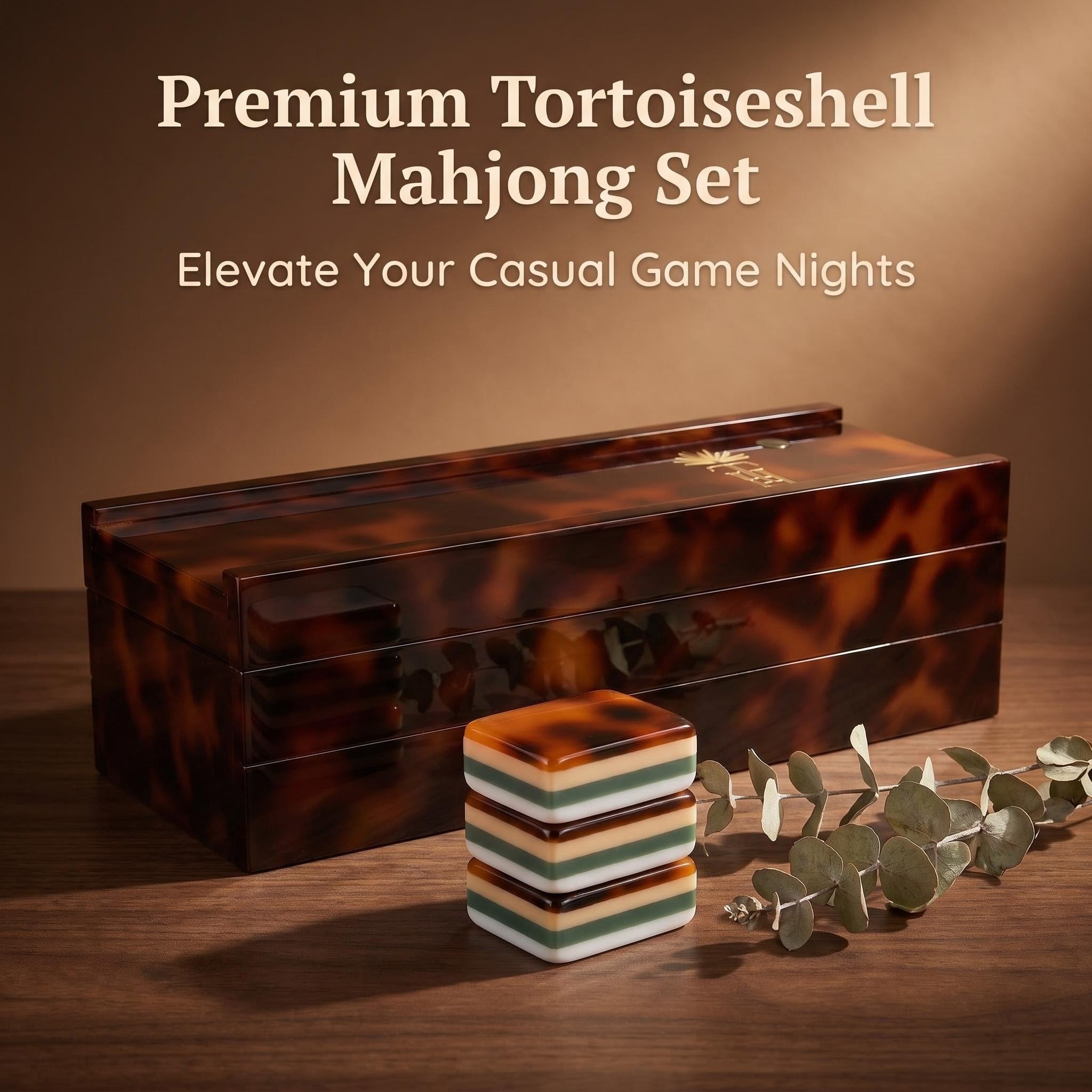 SweetJoker™ Tortoiseshell Luxe Mahjong Set – Premium Designer Tiles Inspired by Classic Luxury