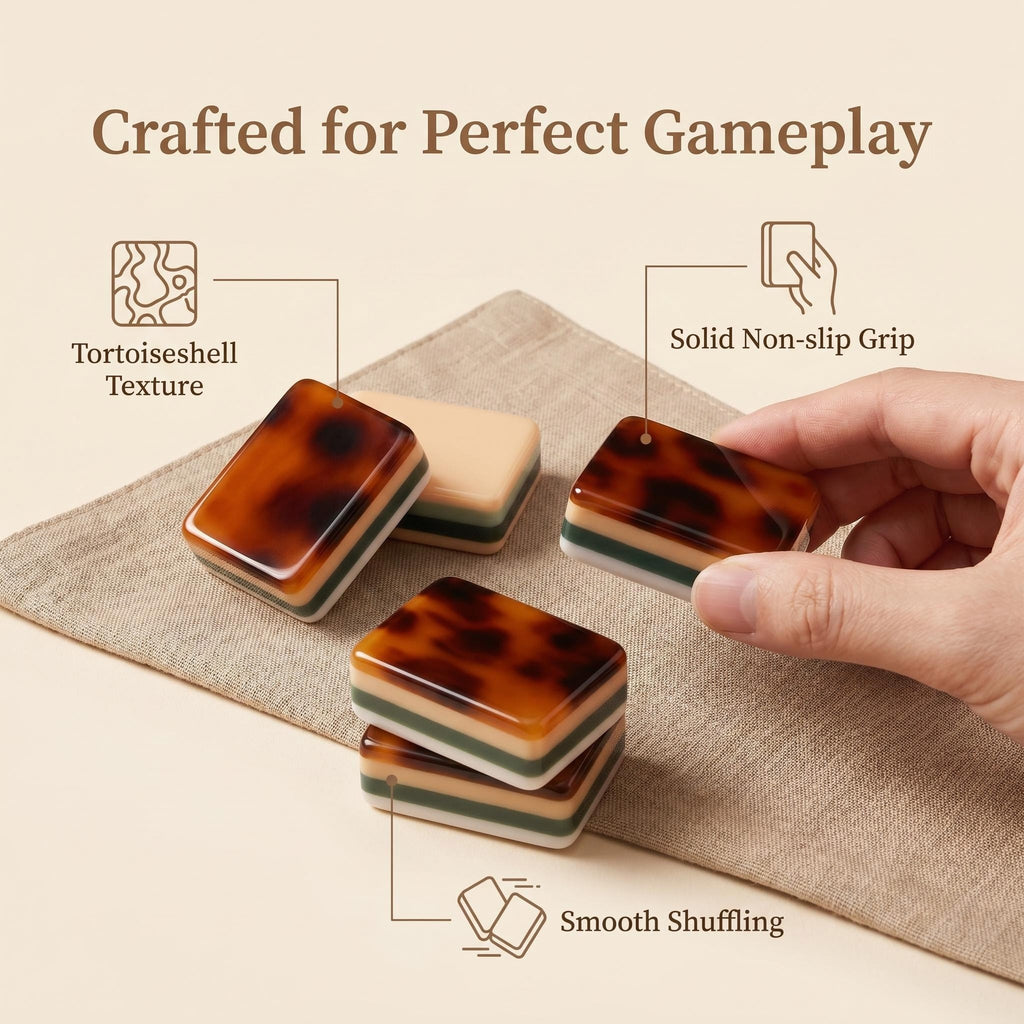 SweetJoker™ Tortoiseshell Luxe Mahjong Set – Premium Designer Tiles Inspired by Classic Luxury