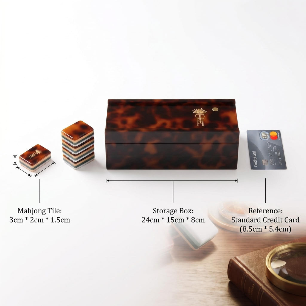 SweetJoker™ Tortoiseshell Luxe Mahjong Set – Premium Designer Tiles Inspired by Classic Luxury