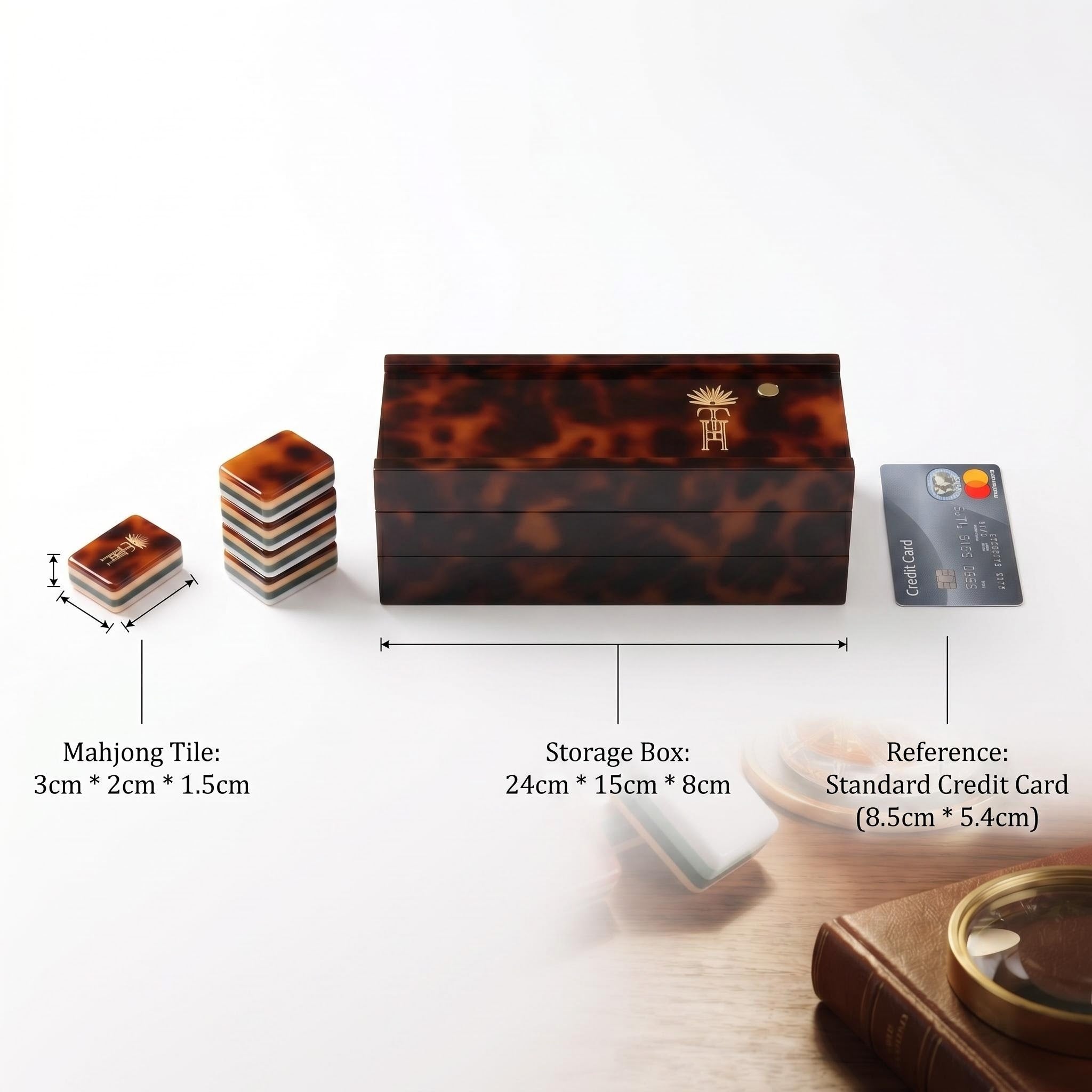 SweetJoker™ Tortoiseshell Luxe Mahjong Set – Premium Designer Tiles Inspired by Classic Luxury