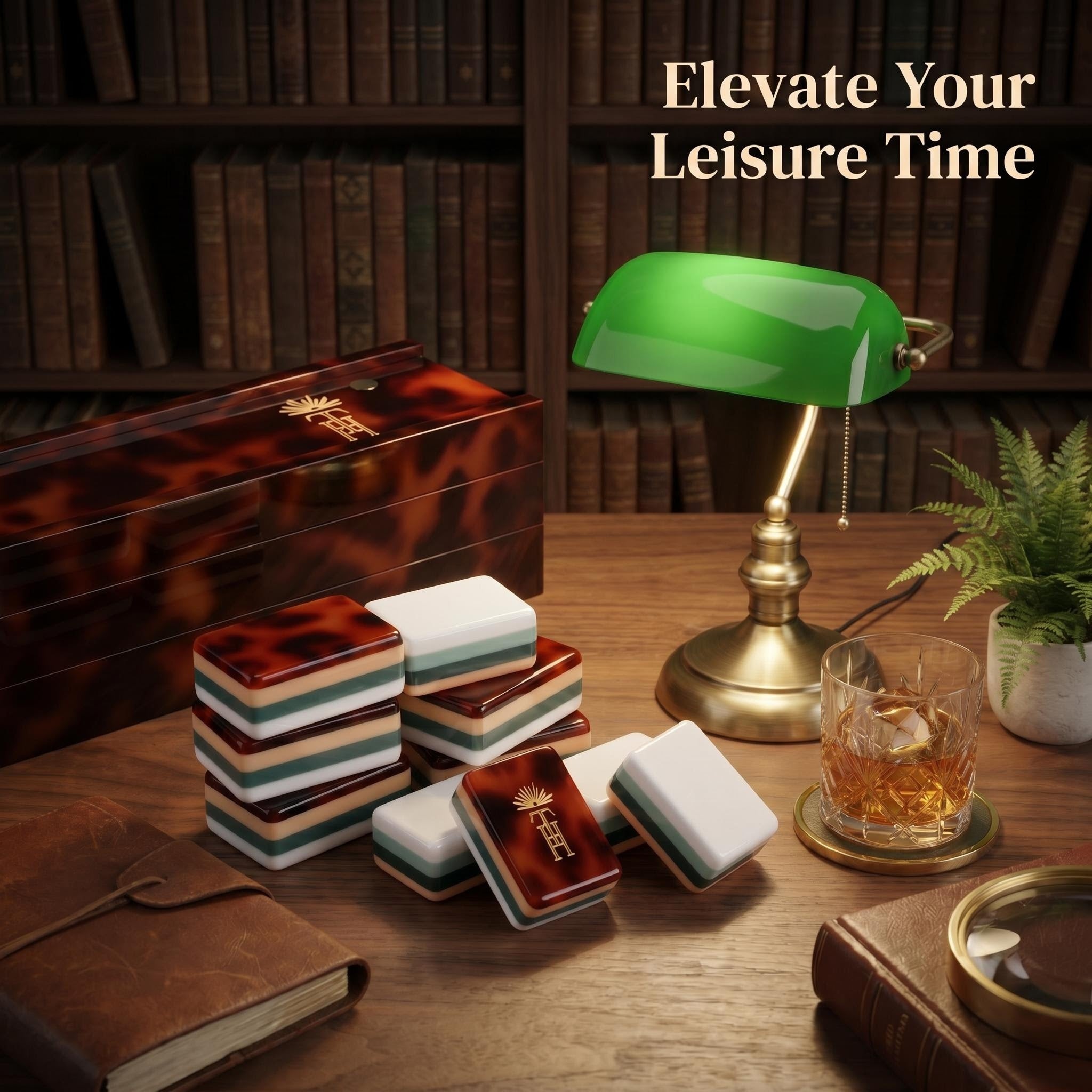 SweetJoker™ Tortoiseshell Luxe Mahjong Set – Premium Designer Tiles Inspired by Classic Luxury