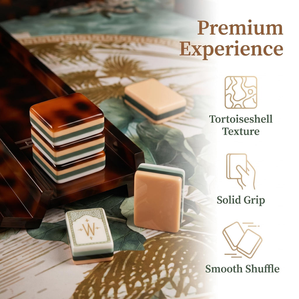 SweetJoker™ Tortoiseshell Luxe Mahjong Set – Premium Designer Tiles Inspired by Classic Luxury
